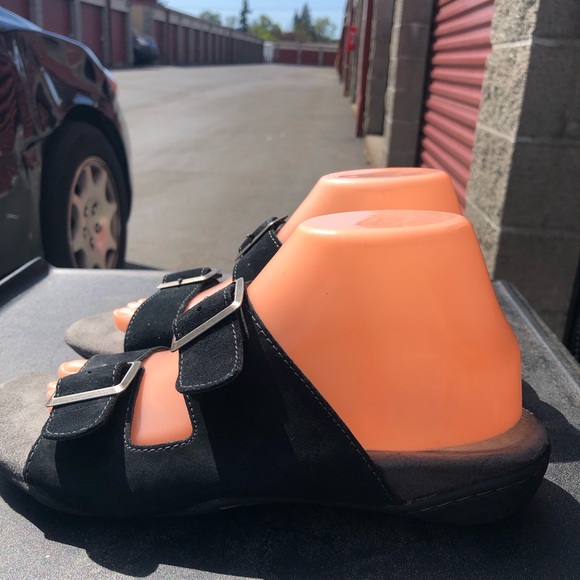 J-41 Adventure On Pingree Women's Black Slides Double Strap Sandals Size 9M - Picture 4 of 13